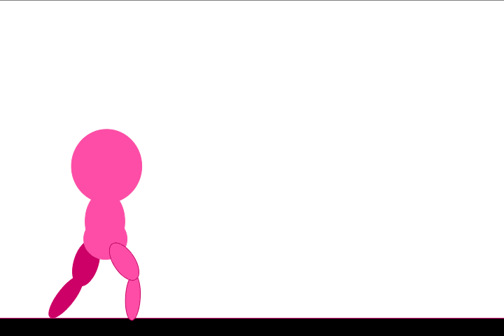 Personagem andando frame a frame