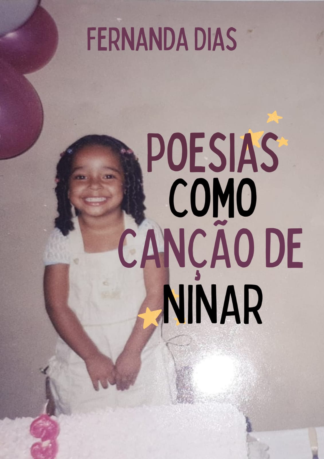 Capa do livro Poesias como canção de ninar, de Fernanda Dias