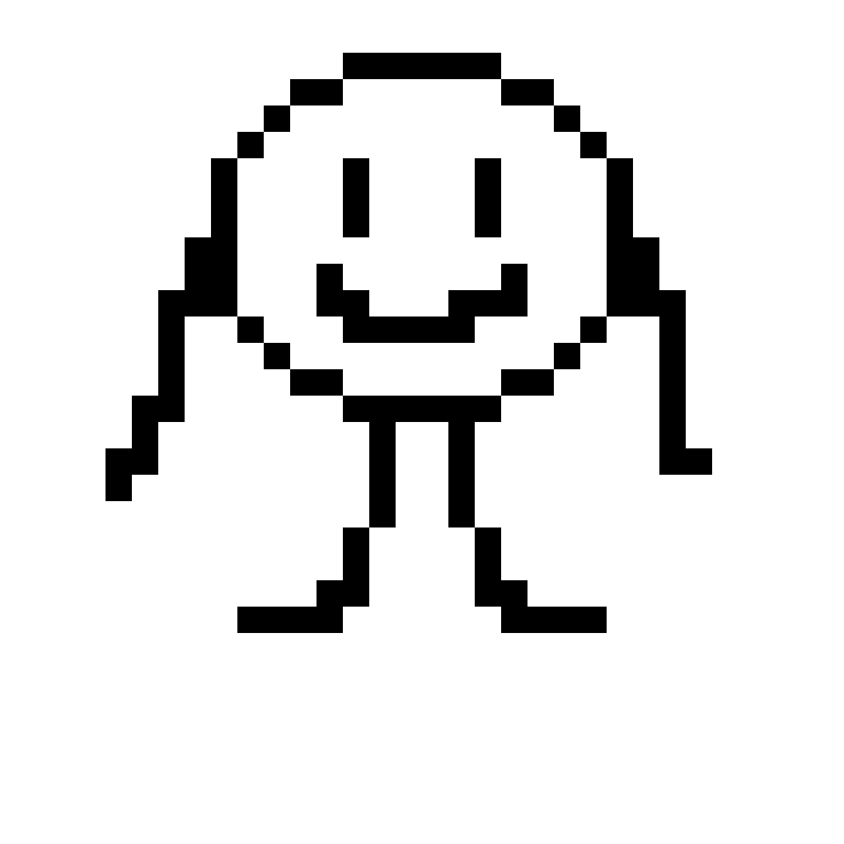 Personagem pixel art dando tchau